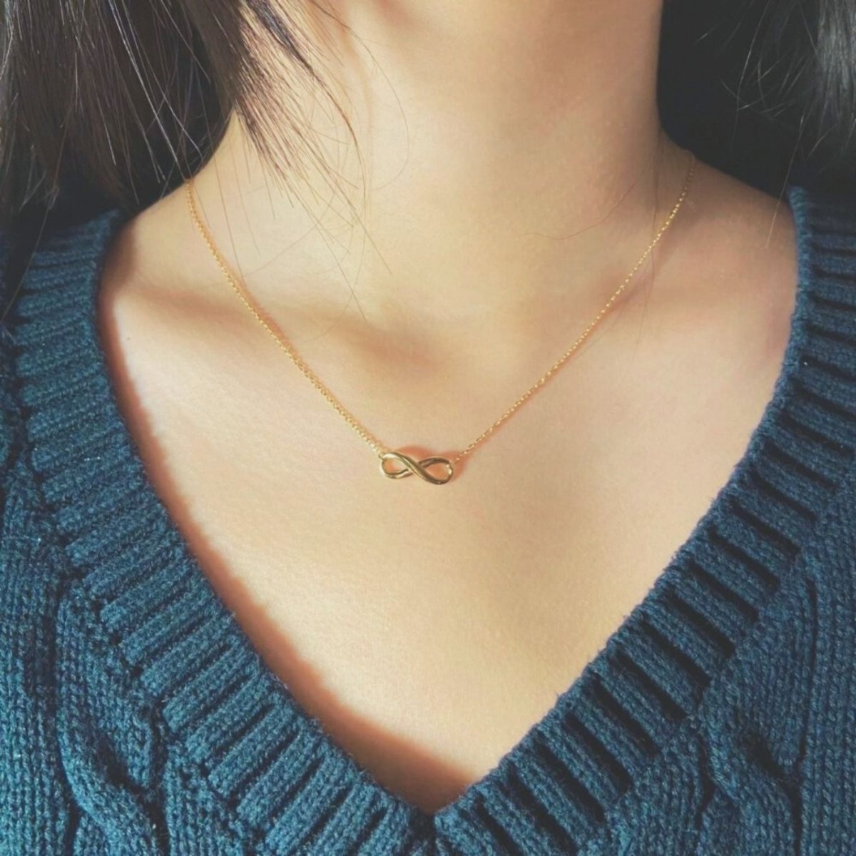 Gold-plated silver necklace Infinity - #jewelry for women# - Starry Silver