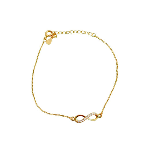 Gold-plated silver bracelet - cubic zirconia infinity - #jewelry for women# - Starry Silver