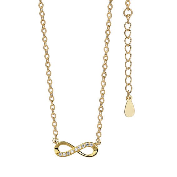 Gold-plated silver necklace - cubic zirconia infinity - #jewelry for women# - Starry Silver