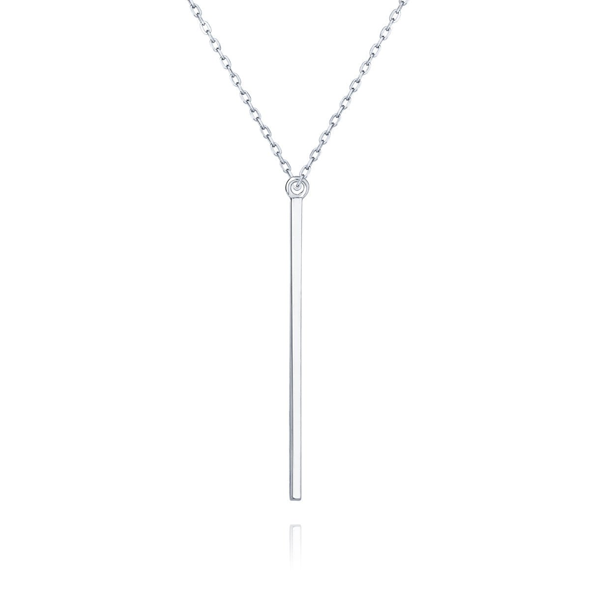 Silver necklace - long bar pendant - #jewelry for women# - Starry Silver