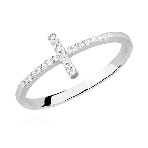 Silver ring cz cross - #jewelry for women# - Starry Silver