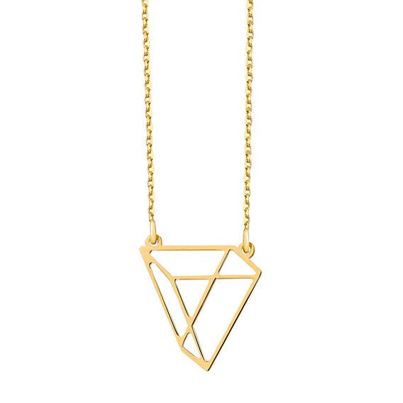 Gold-plated silver necklace - Origami triangle - #jewelry for women# - Starry Silver