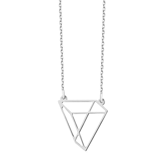 Gold-plated silver necklace - Origami triangle - #jewelry for women# - Starry Silver