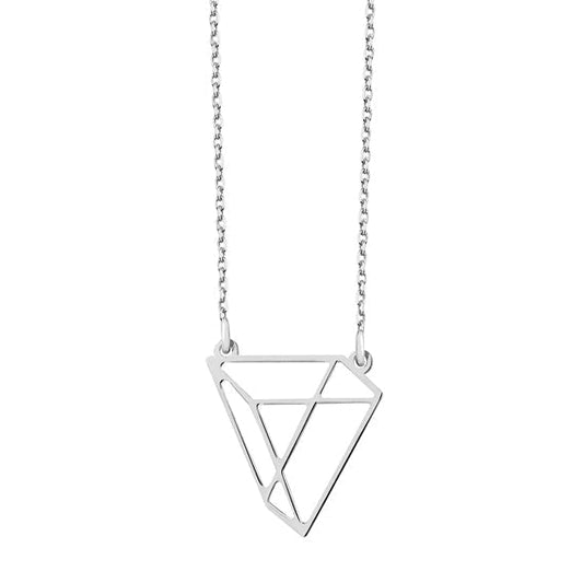 Silver necklace - origami triangle - #jewelry for women# - Starry Silver