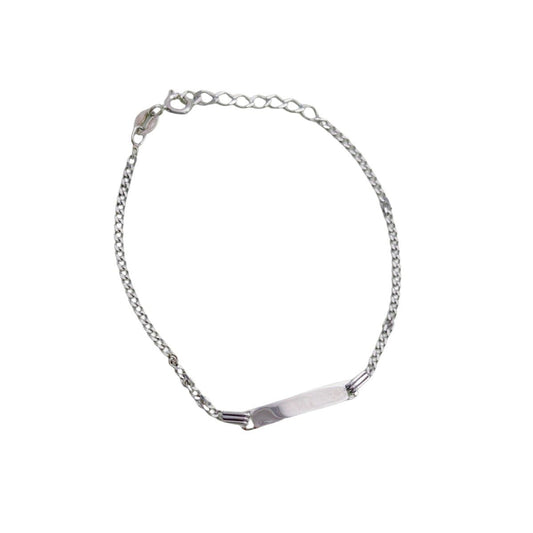 Silver curb bracelet - with bar tag - #jewelry for women# - Starry Silver