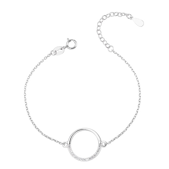 Silver bracelet - cubic zirconia circle - #jewelry for women# - Starry Silver