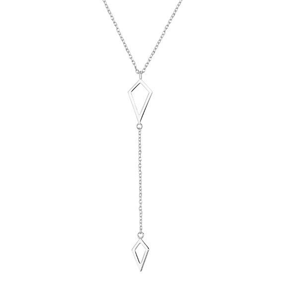 Silver necklace - rhombus pendant - #jewelry for women# - Starry Silver