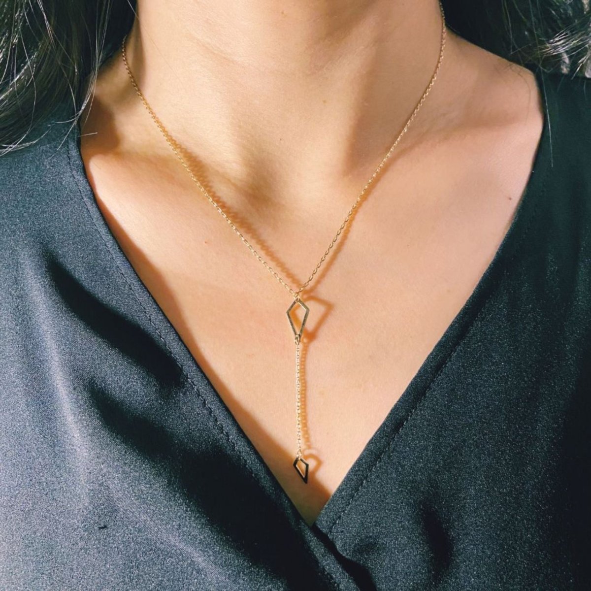 Gold-plated silver necklace -chain rhombus - #jewelry for women# - Starry Silver