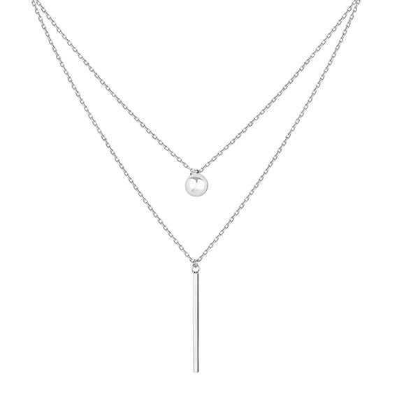 Silver necklace - circle and bar pendant - #jewelry for women# - Starry Silver