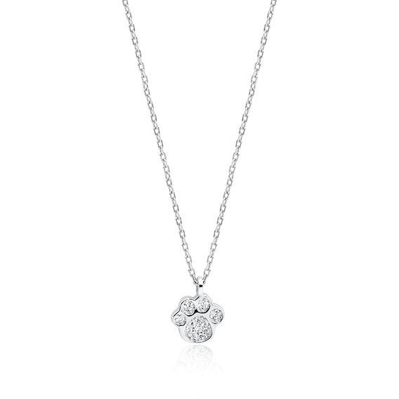 Silver necklace - dog/cat paw pendant - #jewelry for women# - Starry Silver