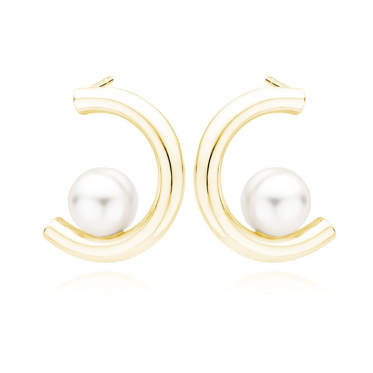 Gold-plated silver earrings - pearl - #jewelry for women# - Starry Silver