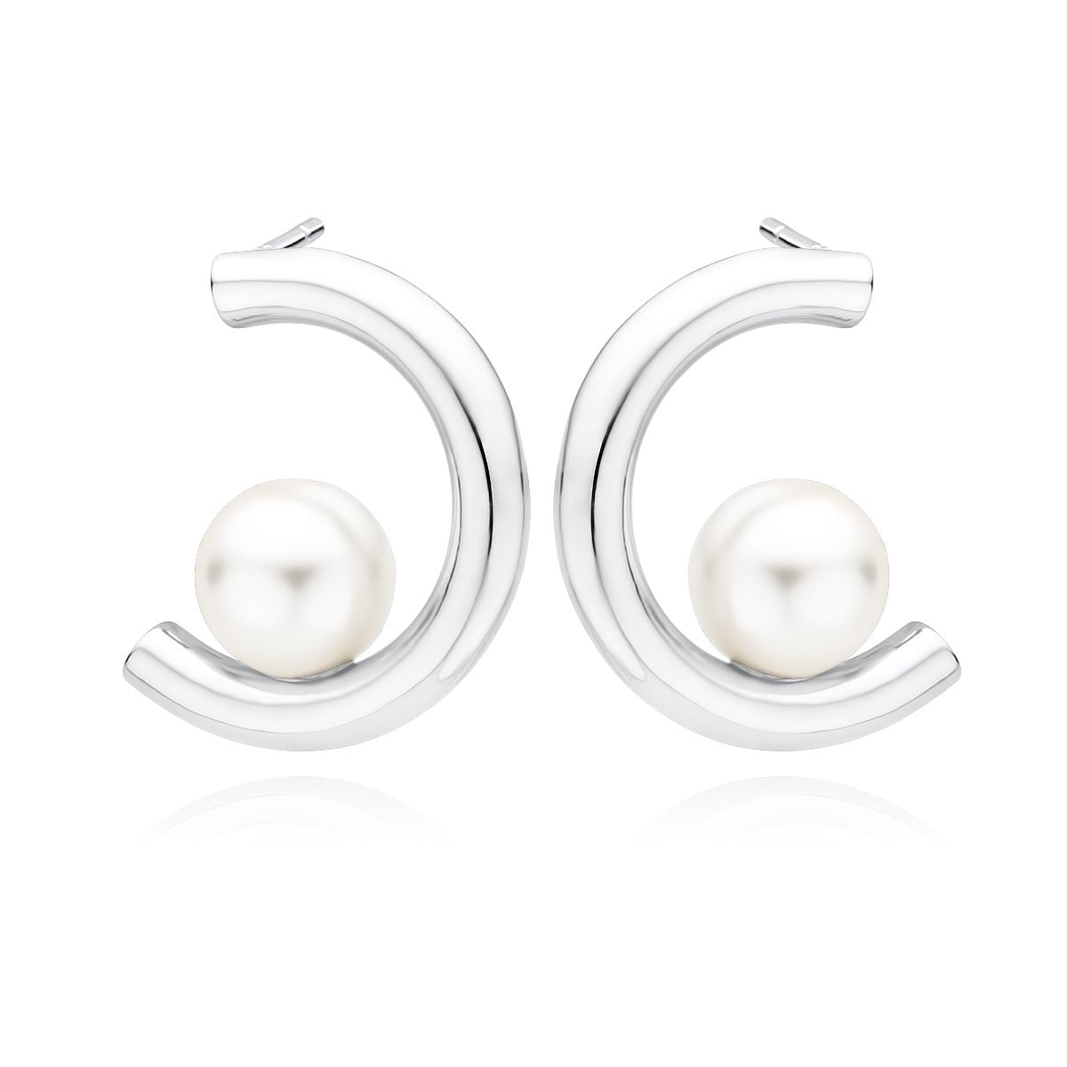 Gold-plated silver earrings - pearl - #jewelry for women# - Starry Silver