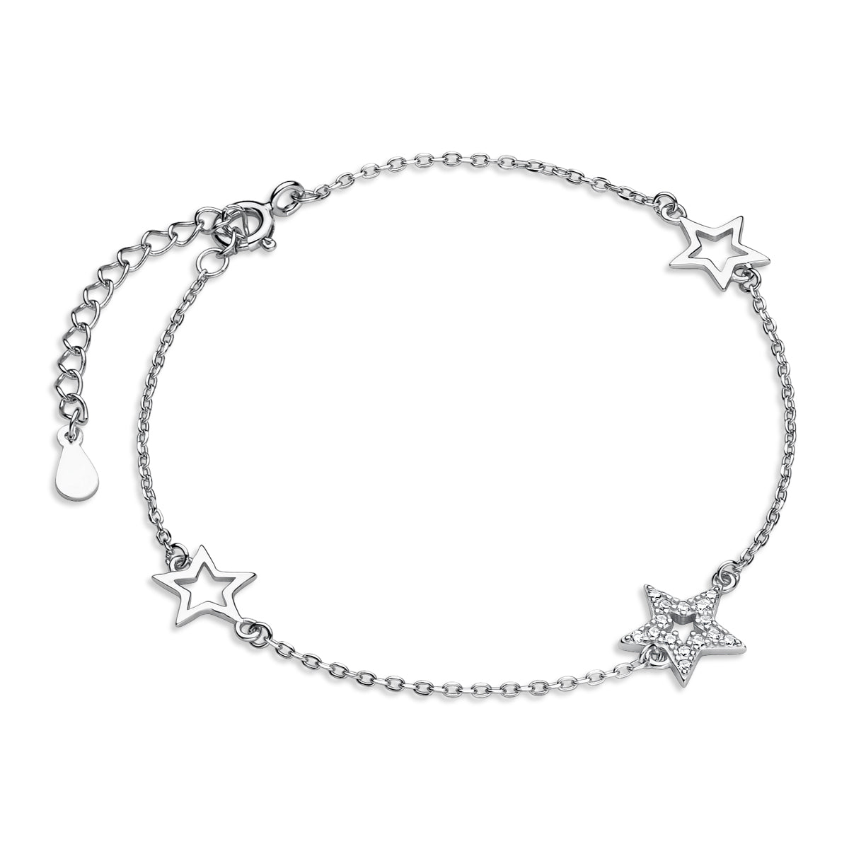 Silver bracelet - cubic zirconia star - #jewelry for women# - Starry Silver