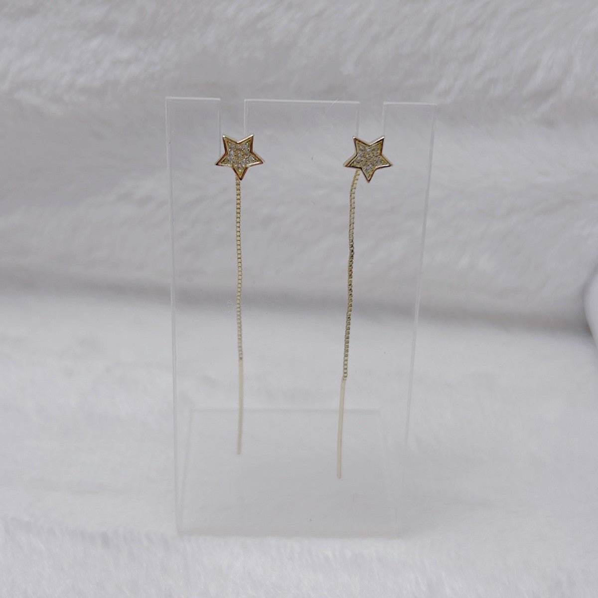 Gold-plated silver earrings - cubic zirconia star - #jewelry for women# - Starry Silver