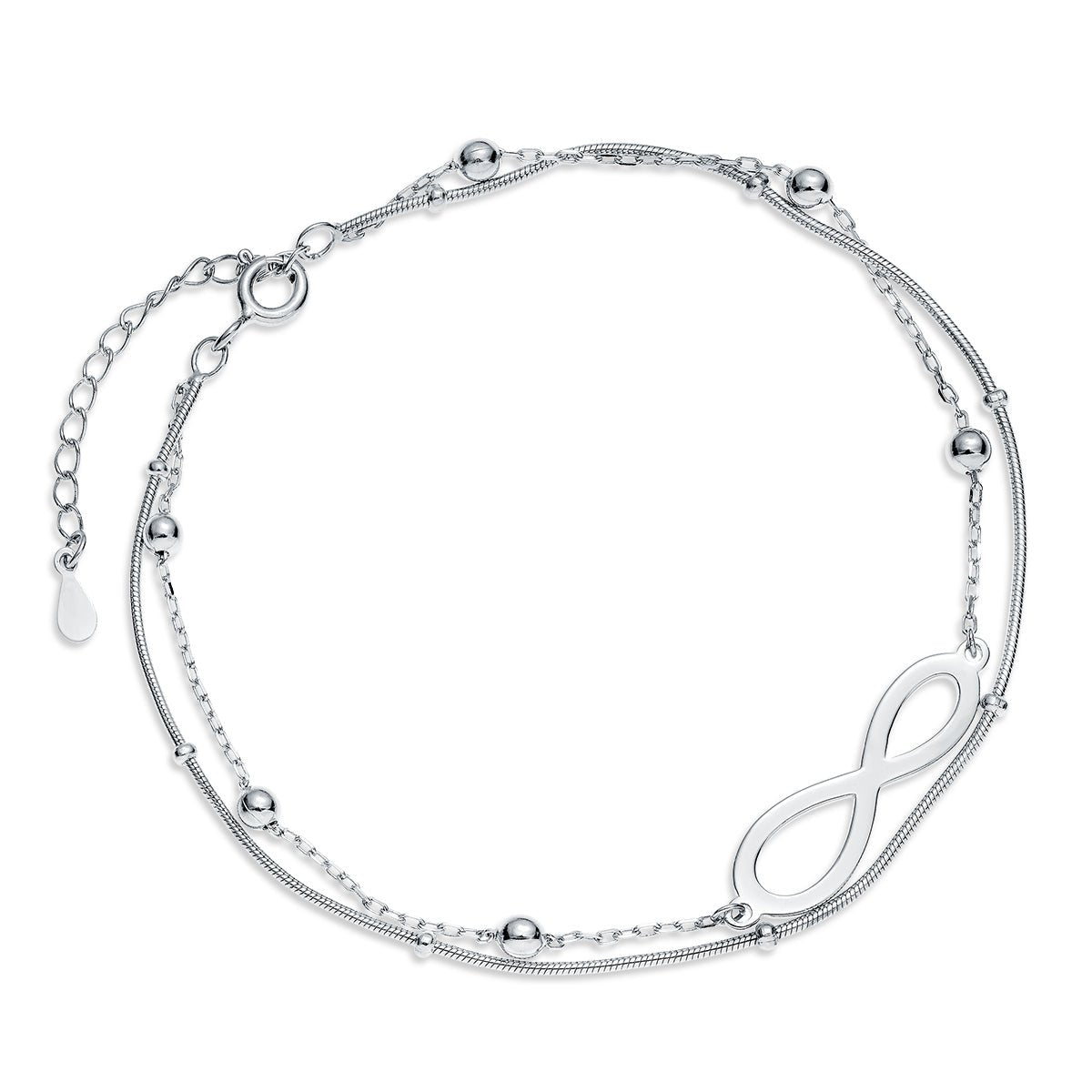 Silver bracelet - double chain with balls and infinity - #jewelry for women# - Starry Silver