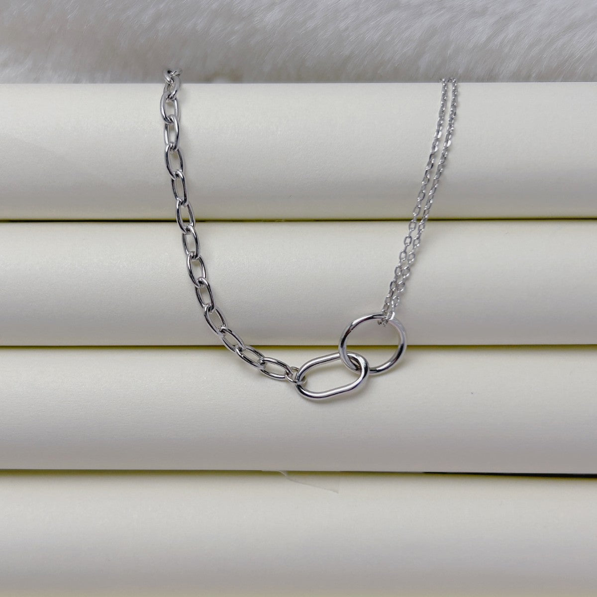 Silver bracelet - double chain circle charms - #jewelry for women# - Starry Silver