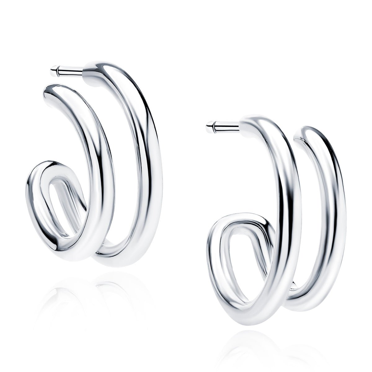 Gold-plated silver earrings - double hoops - #jewelry for women# - Starry Silver