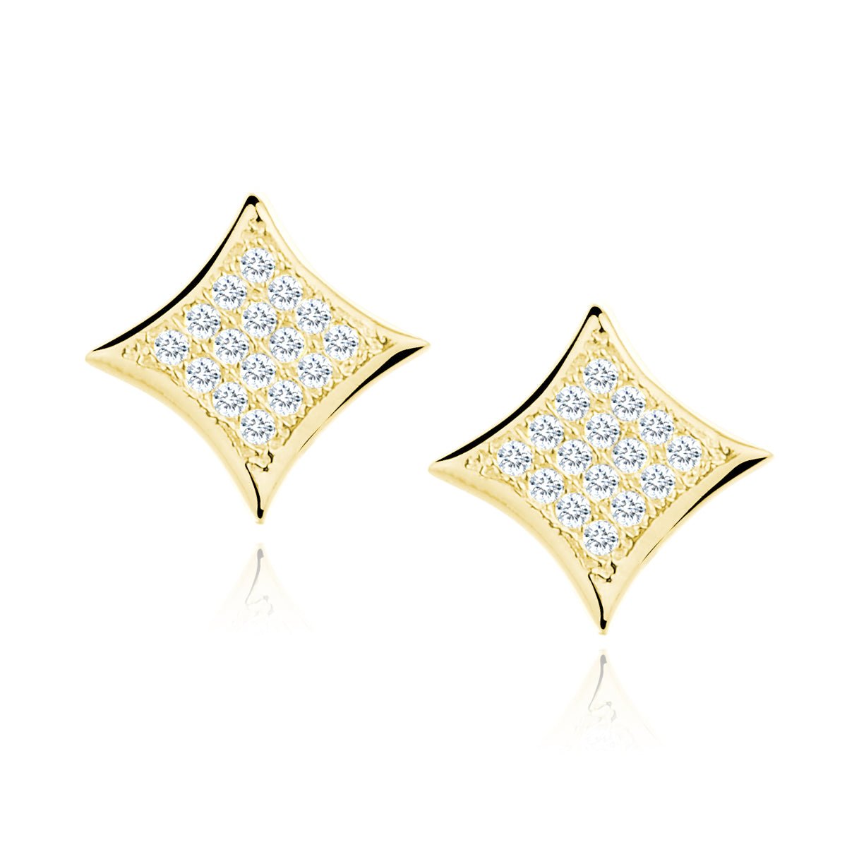 Gold-plated silver earrings - cubic zirconia microsetting - #jewelry for women# - Starry Silver