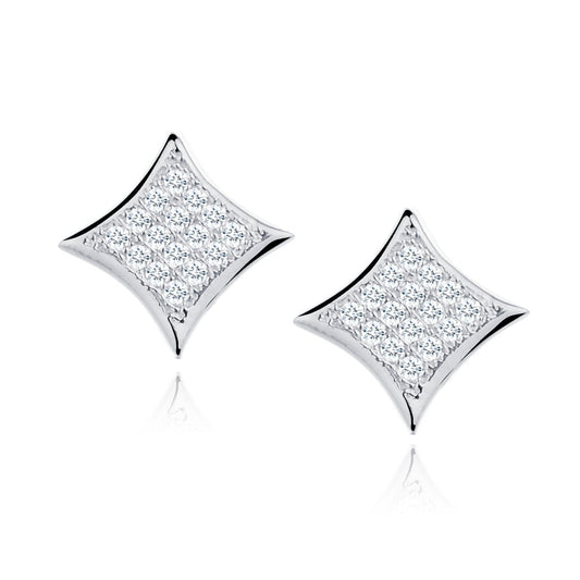 Silver earrings - cubic zirconia microsetting - #jewelry for women# - Starry Silver