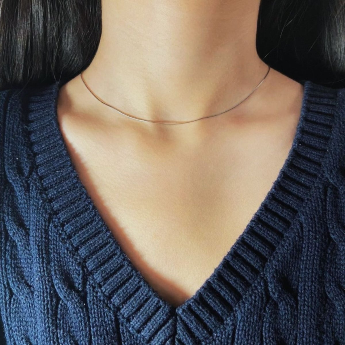 Silver choker - 8 sides snake chain necklace - #jewelry for women# - Starry Silver