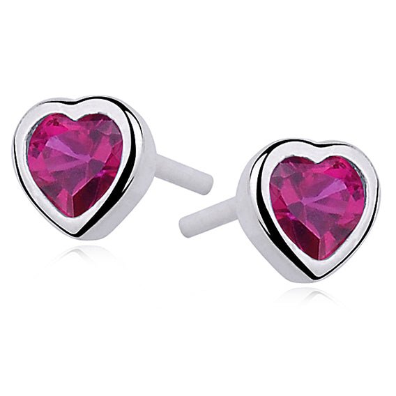 Silver earrings - cubic zirconia heart - #jewelry for women# - Starry Silver