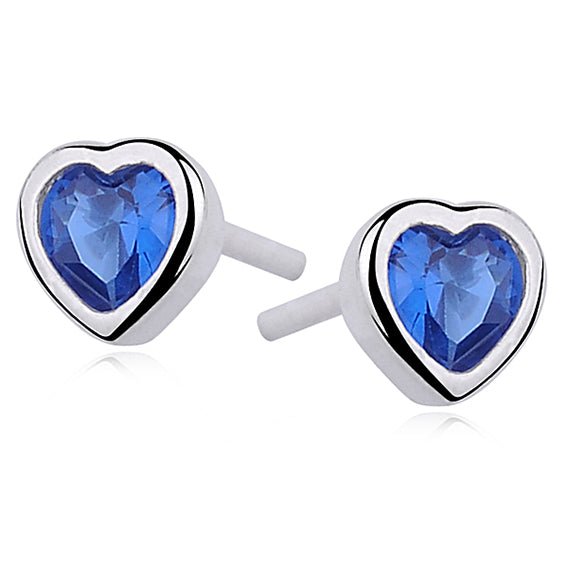 Silver earrings - cubic zirconia heart - #jewelry for women# - Starry Silver